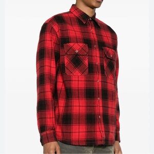 Purple Brand Flannel Long Sleeve Shirt in Red and Black Size Large NWT